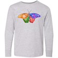 thumbnail image 3 of Inktastic Artistic Butterfly Long Sleeve Youth T-Shirt, 3 of 5