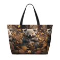 thumbnail image 2 of Kdxio Cute Fallen Leaf Koala for Beach Bag for Women Large Beach Tote Bag Waterproof Sandproof Swim Bag with Zipper Pockets Beach Vacation Travel, 2 of 7