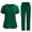 Dark Green, variant on EANJE Scrubs Sets for Women Solid Quick-Dry Breathable Short Sleeve V-Neck Top & Straight-Leg Work Pants Medical Nurse Uniform with Pockets Light Blue S