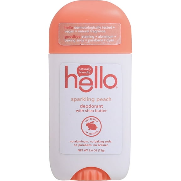 Hello Peach Aluminum-Free Deodorant Unisex, Natural Fragrance,  2 Pack