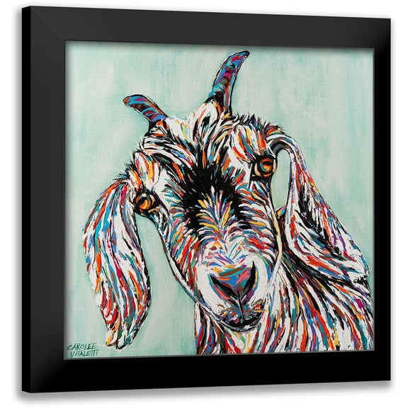Vitaletti, Carolee 12x12 Black Modern Framed Museum Art Print Titled - Funny Goat II
