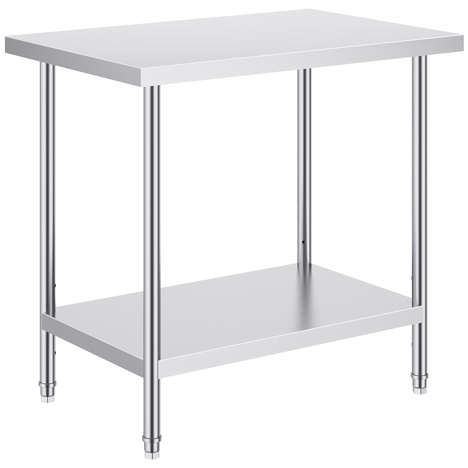 KFFKFF Metal Prep Station, 24x36x34 in, Supports Up to 750 lbs, Durable Stainless Steel Table with 3 Height Settings, Ideal for Kitchen, Garage, or Commercial Use