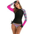 thumbnail image 5 of Women Rash Guard with String Bikini Two Piece Swimsuits Long Sleeve Bathing Suit, 5 of 8
