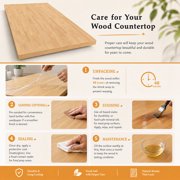 Unfinished Birch Butcher Block Countertop Solid Wood Table Top for DIY Kitchen, Island, Desk, Washer Dryer & Workbench, 1.5 Thick, 25 Width