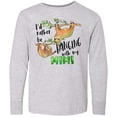 thumbnail image 3 of Inktastic Id Rather Be Hanging with my Mimi- Cute Sloths Long Sleeve Youth T-Shirt, 3 of 5