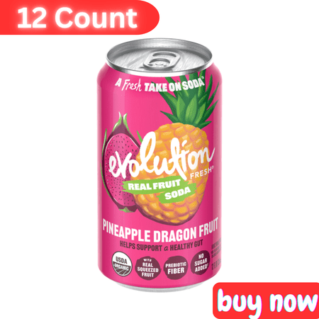 Evolution Fresh Soda Pineapple Dragon Fruit 12 fl oz 12-Count – Sparkling Natural Fruit Beverage Family Pack Evolution Fresh Soda Pineapple Dragon Fruit 12 fl oz 12-Count – Sparkling Natural Fruit Beverage Family Pack
