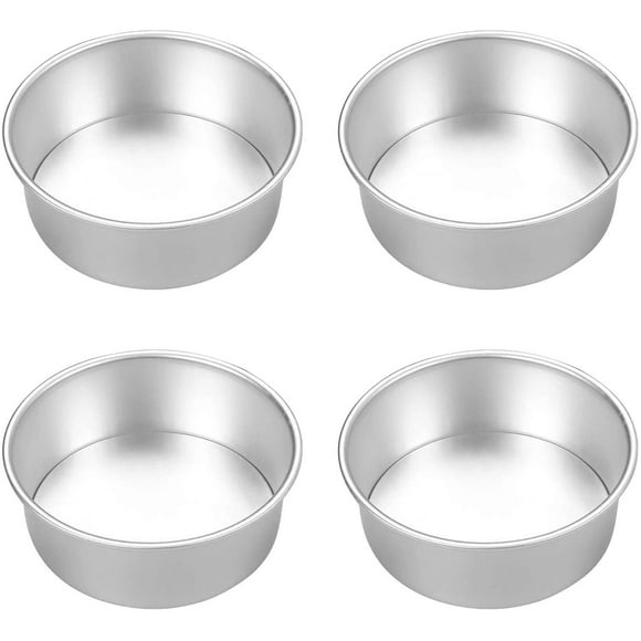 6 Inch Round Cake Pan Set, 4 Pack Aluminum Non-Stick Bakeware Round Smash Cake Baking Pans,Dishwasher Safe