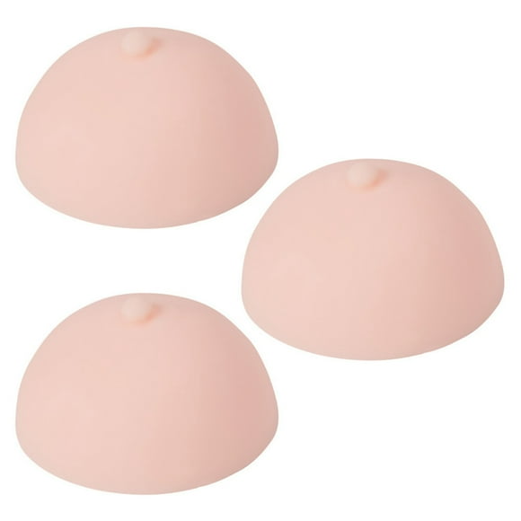 3X 3D Tattoo Areola Practicing Skin Silicone Fake Breasts Chest Pleural Practice Mould for Beginners Permanent Makeup,3 x Breast mode,Skin Color