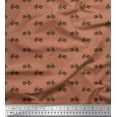 thumbnail image 1 of Soimoi Brown polyester Crepe Fabric Bicycle Transport Printed Fabric 1 Yard 42 Inch Wide, 1 of 3