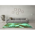 thumbnail image 3 of Ahgly Company Indoor Rectangle Abstract Turquoise Blue Modern Area Rugs, 6' x 9', 3 of 4
