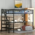 thumbnail image 2 of Tcbosik Metal Loft Bed Frame With Desk, No Box Spring Needed,Twin ,Black, 2 of 9