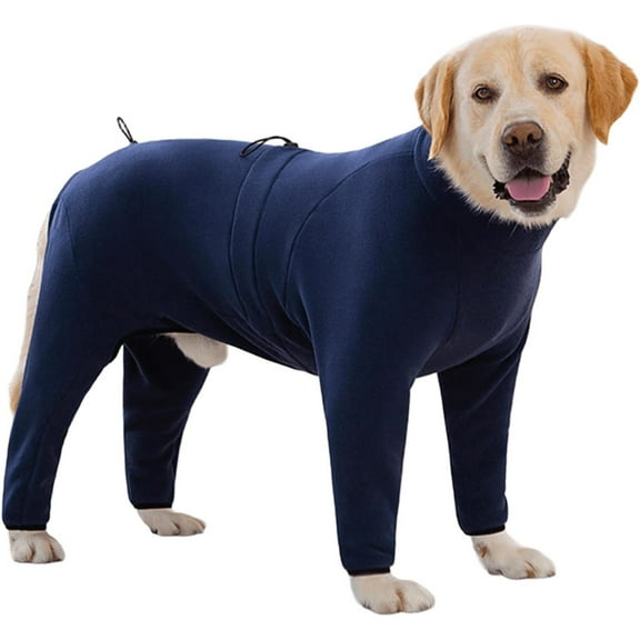HQREA Winter Dog Coat Warm Adjustable 4 Legged Medium Large Dogs Jumpsuit Sweater Pajamas
