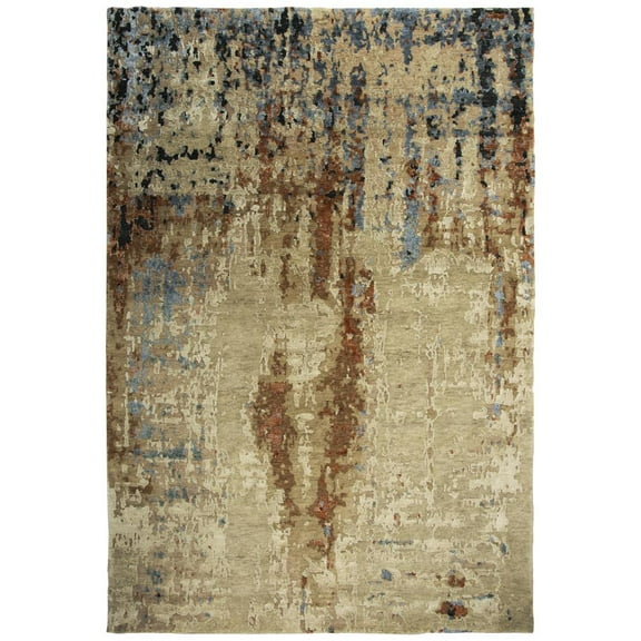 Alora Decor Noble 10' x 14' Beige Rust/Gray/Rust/Blue Hand Knot Area Rug