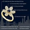 thumbnail image 3 of Gem Stone King 18K Yellow Gold Plated Silver Blue Sapphire Keren Hanan ART Ring (1.33 Ct Round, Available in Size 5, 6, 7, 8, 9), 3 of 6