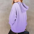 thumbnail image 4 of Domzest Girls Gradient Hoodies Zip UP Loose Fit Long Sleeve Sweatshirt Drawstring Hooded Pullover with Pocket for 3-14 Years Purple 110 Age:3-4Y, 4 of 4