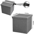 thumbnail image 6 of PINPLUS 15 inches Folding Storage Ottoman with Lid Tray,Coffee Table,Foot Rest, Ottoman Cube Chair Stool Storage Toy Chest for Living Room,Bedroom,(Set of 2 Grey), 6 of 6