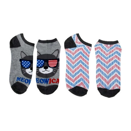High Point Design USA 4th of July 2-Pack Low Cut Socks Size