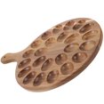 thumbnail image 1 of EASTIN Deviled Egg Plate Kitchen Countertops Wooden Tray Platter Serving Mustard Acacia, 1 of 6