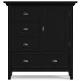 thumbnail image 3 of Simpli Home Redmond 39 inch Wide Solid Wood Transitional Medium Storage Cabinet in Black, 3 of 13