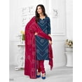 thumbnail image 2 of Cotton Casual Wear Designer Indian Pakistani Stitched Churidar Salwar Kameez Suits ( Blue, S - 38 ), 2 of 5