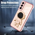 thumbnail image 3 of Compatible with Samsung Galaxy S22 Case Astronaut Plating Electroplate Luxury Elegant Case Camera Protector Kickstand Shockproof Protective Corner Back Cover Galaxy S22 Case -Pink, 3 of 10