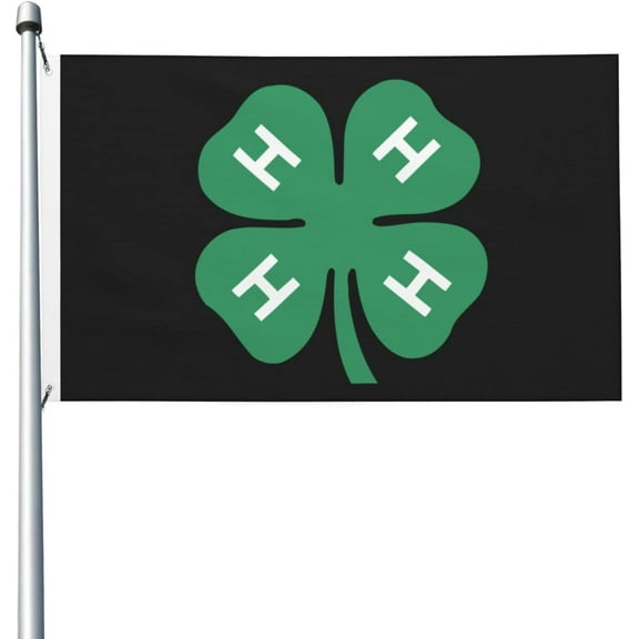 4-H Clover Flag 3x5 Ft Outdoor Decoration Banner Yard Flag With Grommets