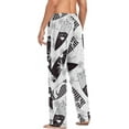 thumbnail image 5 of Men's Pajama Pants with Pockets Sleepwear Lounge Pants Stretch Casual Black and White Surfboard, 5 of 6
