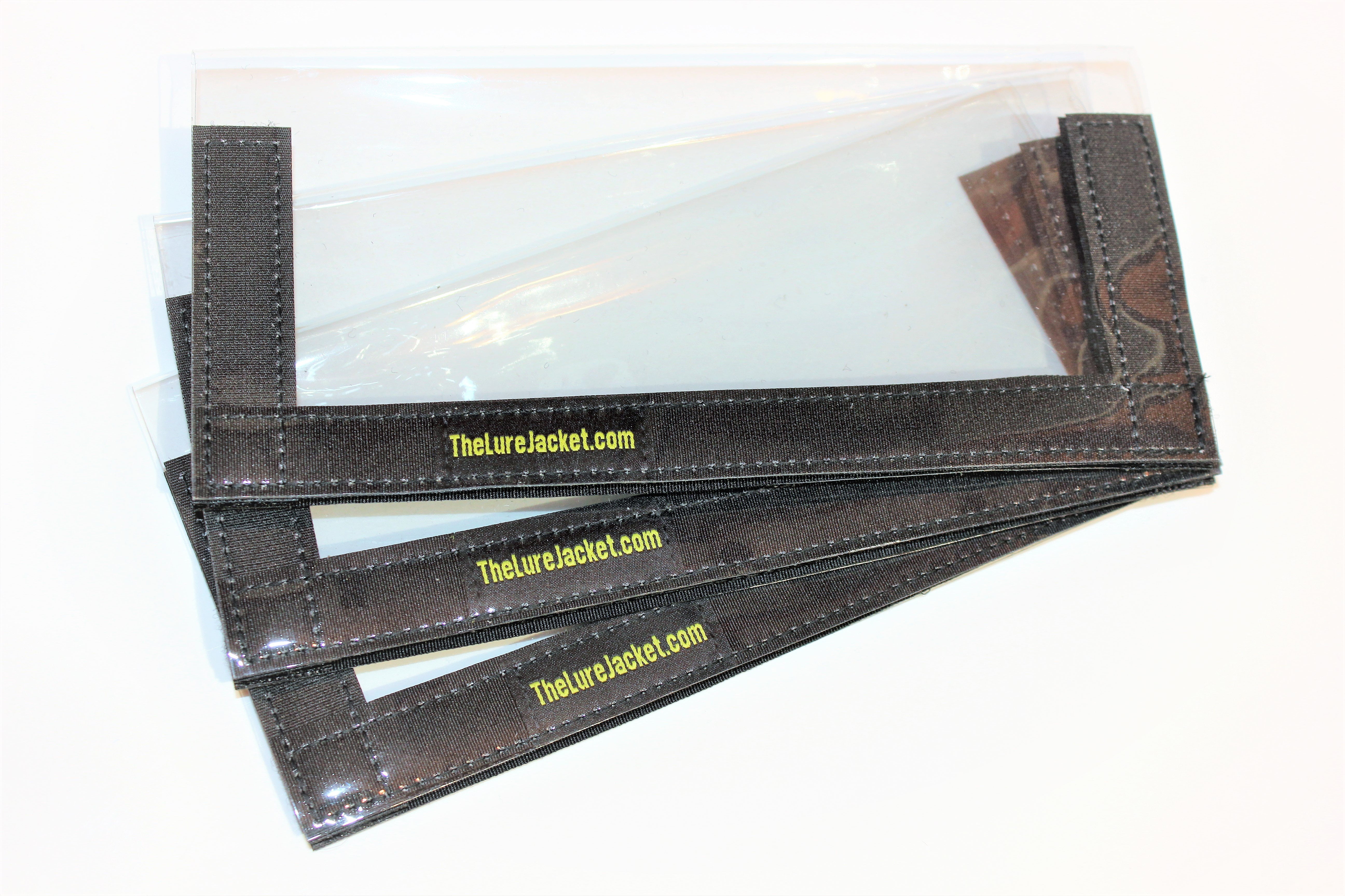 Lure Jacket Angler 8"L x 8"W 3Pack Black Lure Wraps, Lure Cover