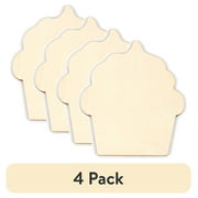 (4 pack) Hello Hobby Cupcake Wood Shape, 0.07 lbs