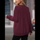 thumbnail image 5 of Sudadera de Gran Tamaño para Mujer, Cuello Redondo, Larga, Jersey de , Ropa de Moda de Otoño con Bolsillo Vino Tinto L, 5 of 10