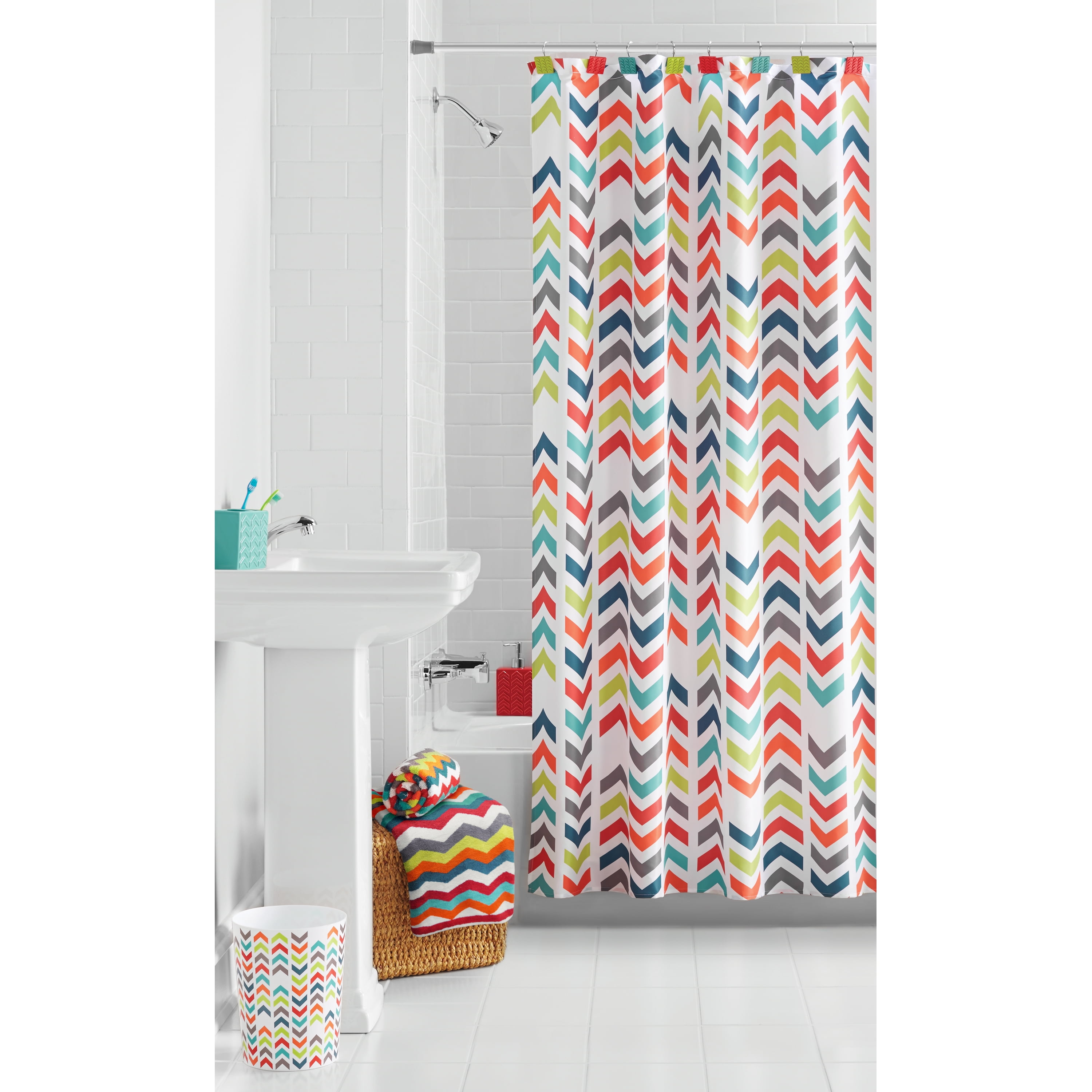 chevron shower curtain