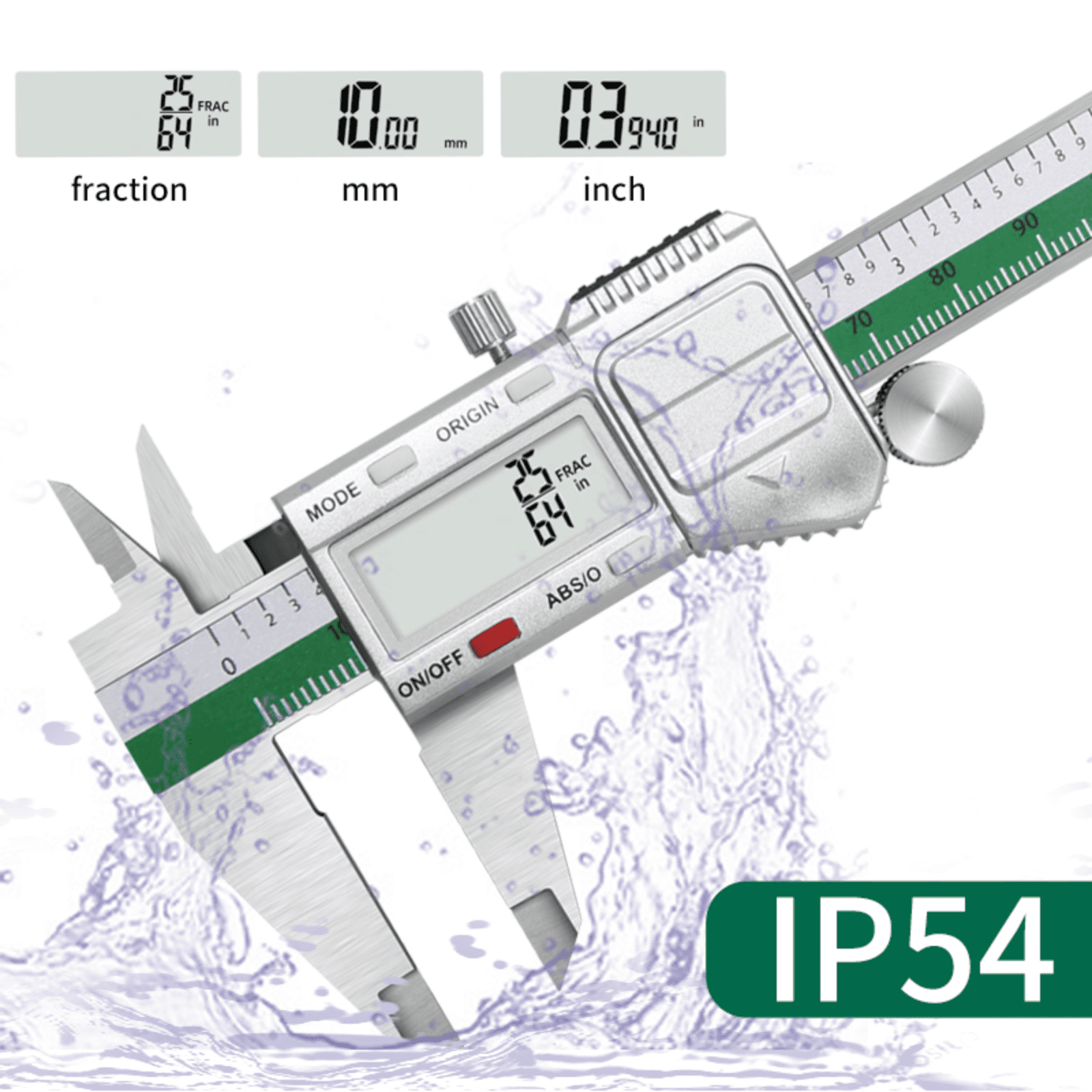 150mm Digital Electronic Caliper, 0.01mm Precision Measuring Tool, Stainless Steel Vernier Micrometer with IP54 Waterproof for Origin Measurement