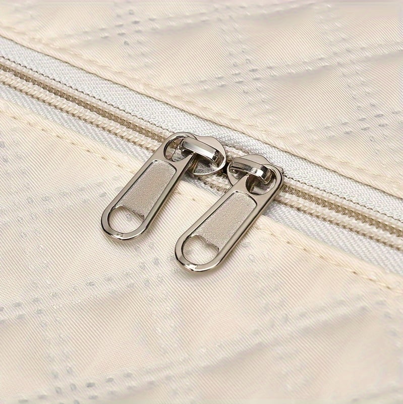 Travel Duffel Bag, Model for Women, with Wet Pocket, 1-Pack, Medium Size - Grid-beige for Overnight, Gym, Hospital Use
