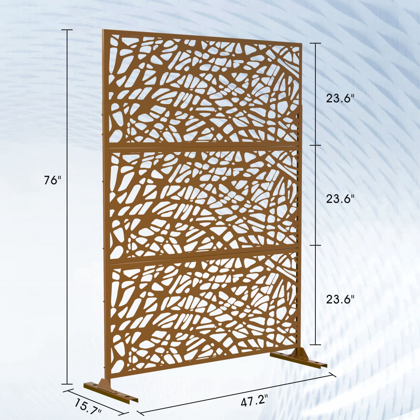 76 in x47 in Decorative Privacy Screen Outdoor Divider with Stand