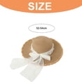 thumbnail image 2 of 52-54 cm circunferencia del sombrero sombrero de paja con borde de hierba rota para niños sombrero de verano con tapa plana para el sol sombrero de playa con lazo de perlas, color caqui, 2 of 5