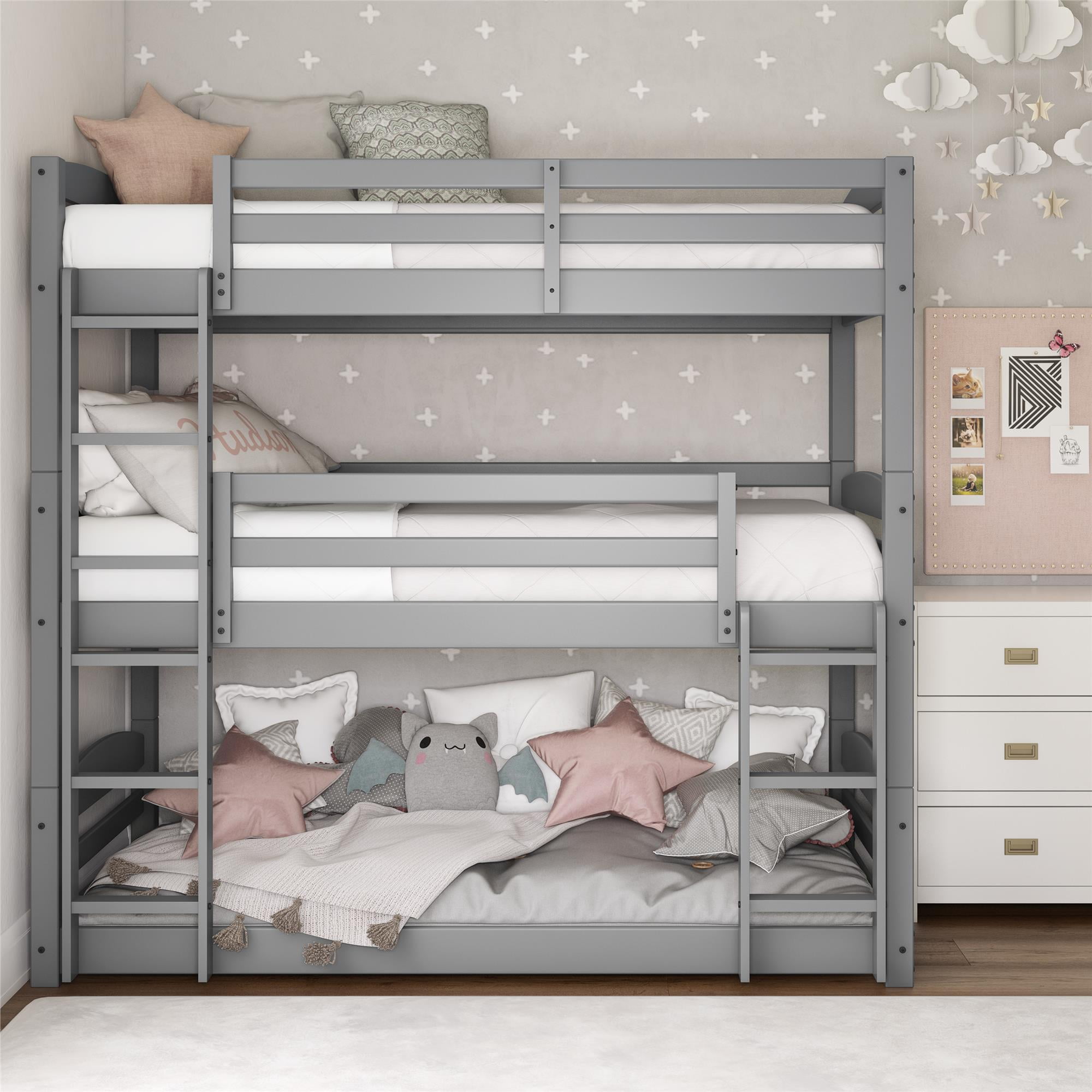 gray bunk beds