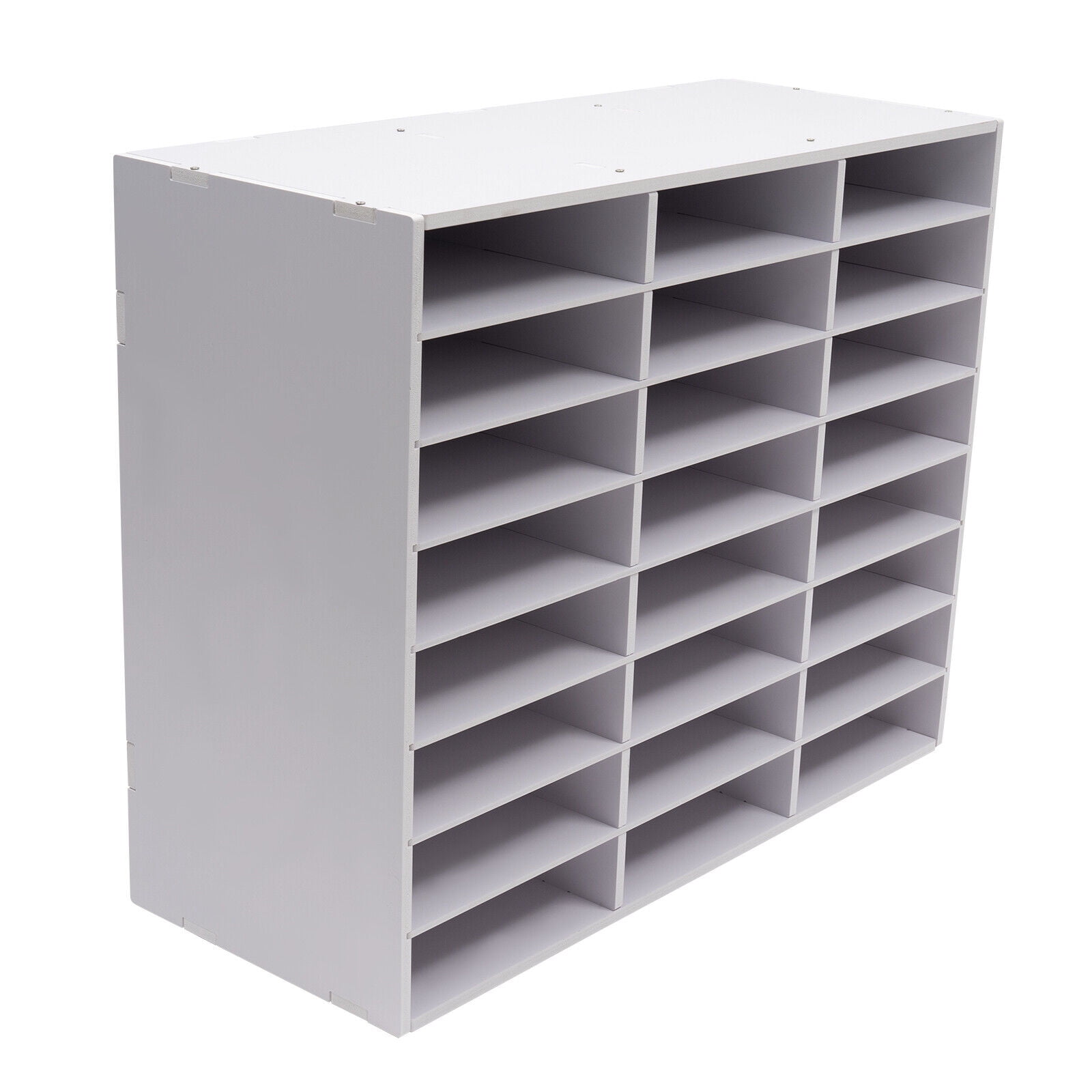 Desktop File Holder, Office Mailbox 24-compartment Literature Organizer Modern White Literature Organizer, 29*11.9*23.5in