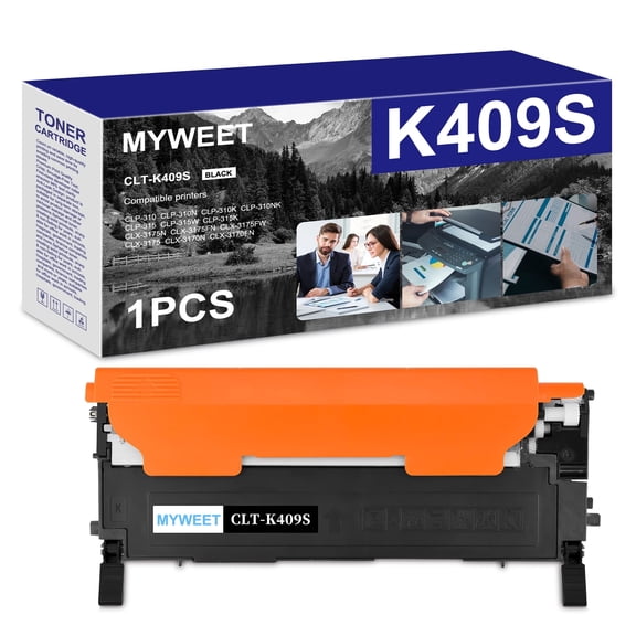 CLT-K409S 1-Pack Black Toner Cartridge Compatible for Samsung CLT-K409S Work with CLP-310 310N 315 315W CLX-3170FN 3175N 3175FN 3175FW Printer