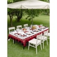 thumbnail image 3 of Outdoor Tablecloth with Umbrella Hole and Zipper, Valentine's Day Rectangle Table Cloth 60x120 Inch Waterproof Tablecloth, Love Heart Floral Gnomes Black Red Plaid Picnic Table Cover for Patio, 3 of 7