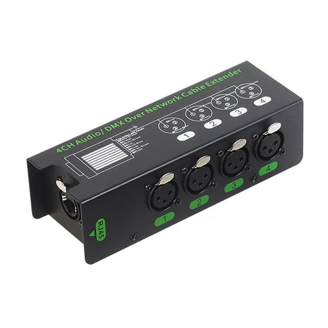 4CH 3 Pin Audio/ over Network Cable Extender DMX512 Network Signal Extender XLR to RJ45 Ethernet Adapter XLR-Female