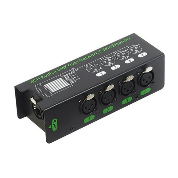 4CH 3 Pin Audio/ over Network Cable Extender DMX512 Network Signal Extender XLR to RJ45 Ethernet Adapter XLR-Female