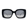 thumbnail image 5 of Womens Mod Chic Designer Fashion Thick Plastic Rectangle Butterfly Sunglasses Black - Silver Mirror, 5 of 8