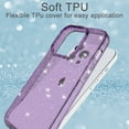 thumbnail image 6 of Compatible with iPhone 13 Pro Max Case, Clear Glitter Sparkle Soft TPU Shockproof Protective Cute Slim Thin Bling Sparkly Phone Cases Cover for Women Girls, Purple, 6 of 6