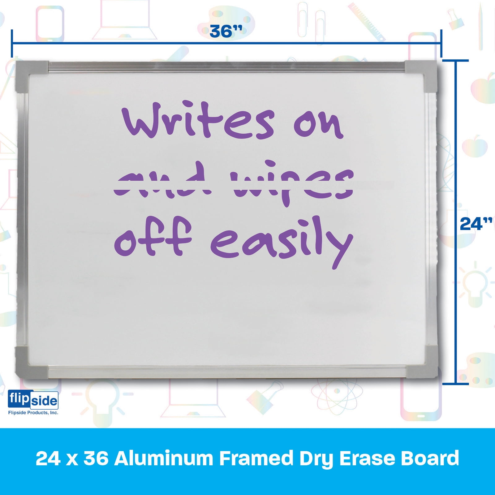 Crestline Products Aluminum Framed Dry Erase Board, 24" x 36"