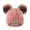 Pink, variant on Toddler Warm Winter Hat Kids Baby Knitted Soft Beanie with Double Faux Fur Pom Poms for Girls Boys