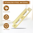 thumbnail image 4 of Uxcell 2 Sets 35mm x 155mm Stainless Steel Deadbolt Strike Plate, Gold, 4 of 7