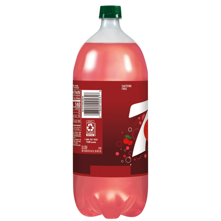 7UP Caffeine-Free Cherry Flavor Soda Pop Drink, 2 L Bottle