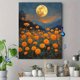 thumbnail image 4 of Qisvanset Framed Canvas Wall Art 12x16 Inch Full Moon Golden Marigold Night Floral Art, 4 of 5