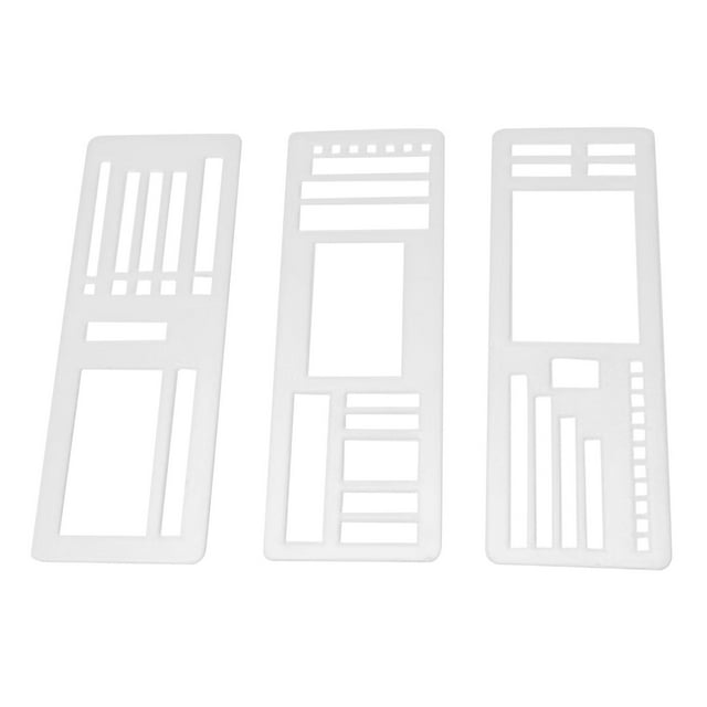 3 plantillas para diario, hechas a mano, para pintar, manualidades, 5,43 x 2 pulgadas, compactas, para tarjetas, papel, letras, escritura, multiusos. Estilo A