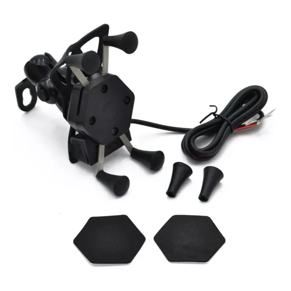 Soporte Porta Celular Moto Cargador Usb Base Espejo Universa